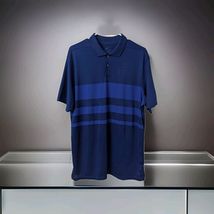 Nike Dri-FIT Vapor Sz Medium Mens Striped Golf Polo Shirt Blue Void  BV0... - $16.82