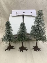 DEPT Department 56 FROSTED NORWAY PINES #5175-6 SET OF 3 PRE-OWNED EUC! - £14.84 GBP