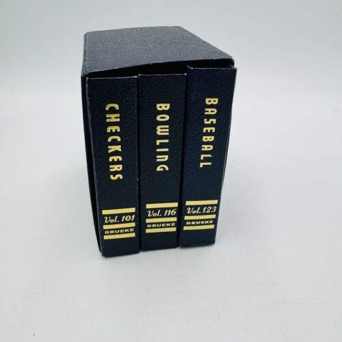 VINTAGE DRUEKE Boxed Blue Games Vol. 101, 116, 123 Baseball/Bowling/Checkers - $60.78