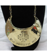 New Native 24&quot; Brass Deus Protector Meus God is my Shield Gorget Necklac... - £174.79 GBP