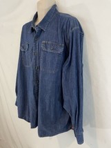 Wrangler Comfort Flex Mens 3XL Blue Cotton/Spandex Denim Shirt - £22.86 GBP