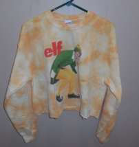 JUNK FOOD Clothing ELF Buddy Women&#39;s Small Cropped Sweatshirt Yellow  Christmas - £19.37 GBP
