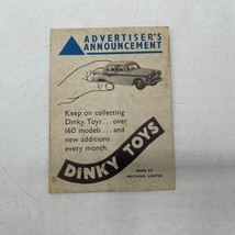 Dinky Toys Meccano Advertisers Announcement 1958 Made in England Scoop G... - $10.39