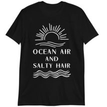 Women&#39;s Summer Beach Shirt, Vacation T Shirt, Ocean Air Salty Hair T-Shirt Dark  - £15.44 GBP+