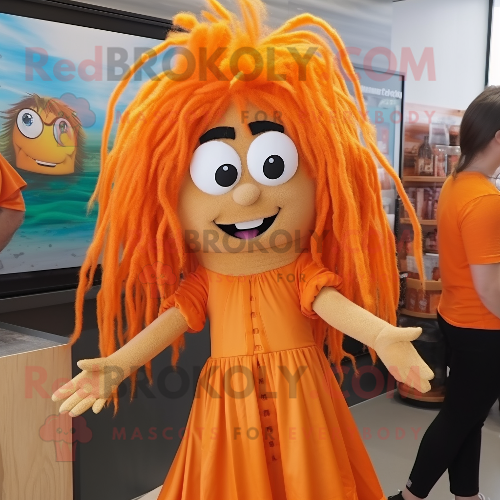 Orange Witch mascot costume character dressed with a Romper and Hair clips - $1,199.00