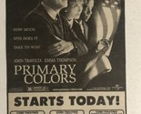 Primary Colors Movie Print Ad John Travolta Emma Thompson TPA5 - £4.66 GBP