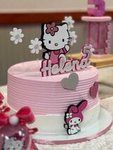 Hello Kitty Birthday Cake Topper | Rainbow Flower Theme | Cake Decoration - $33.99