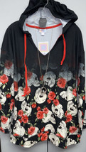 NWT LuLaRoe 2XL Fright Club Floral &amp; Skulls ELIZA Long Sleeved Halloween Hoodie - £37.97 GBP