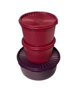 Tupperware Servalier Stacking Canisters Dewberry Purple 7.5 &amp; Mulberry 3... - €42,54 EUR