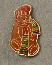 Schmid Gordon Frazer Enamel Winter Bear Scarf Red Hat Brooch Pin VTG 1984 - £11.06 GBP