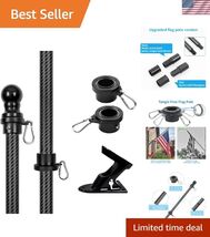 HIBLE 5 Foot Carbon Fiber Flag Poles for House, 1 Inch Strong Black Flag... - $97.33