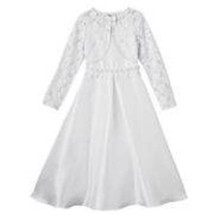 Girls Dress &amp; Bolero Jacket Bonnie Jean White Wedding or Communion 2 Pc ... - £22.89 GBP