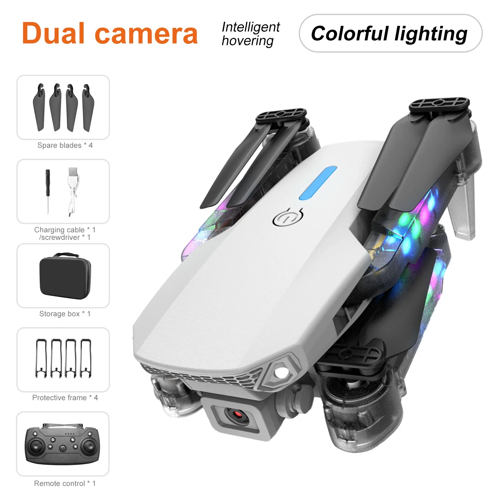 E99 K3 Pro Drone:4K Dual Camera,Foldable,WIFI,High Hold Mode E88D Gray D... - £38.66 GBP