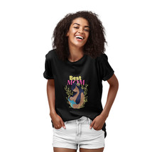 Best Mom Cartoon Illustration Female Graphic Tees Short Sleeves Mother&#39;s Day - £11.71 GBP