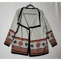 N Touch Womens Open Front Cardigan Sweater Size L Southwest Bohemian Aztec - £12.21 GBP