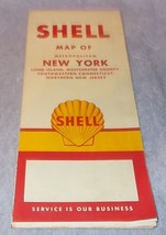 Shell Oil Road Map of Metropolitan New York City and Close Area Ca 1950 - £7.84 GBP