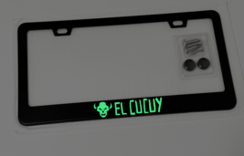 Glowing El Cucuy Racing Boogeyman Monster Black Metal License Plate Frame Tag - £18.23 GBP