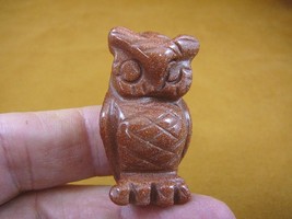 (Y-BIR-OW-561) little Orange OWL BIRD gemstone STONE carving OWLS birds ... - £10.99 GBP