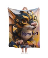 Dragon Personalised Childrens Name Blanket – Custom Name – Super Soft Gi... - $43.00+