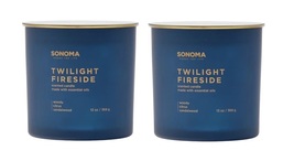 Sonoma Twilight Fireside Scented Candle 13 oz - Lot of 2 Woods Citrus Sandalwood - $36.99