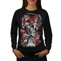 Wellcoda Hero Knight Warrior Womens Sweatshirt, Japanese Casual Pullover Jumper - £22.74 GBP+