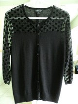 August Silk Black Large Long Sleeve Sweater Size Large #7126 - £10.78 GBP