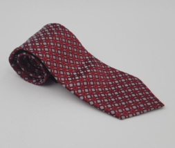 Jos A Bank Signature Collection Red Geometric Silk Tie - £15.20 GBP