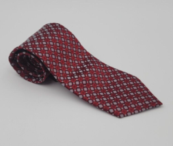 Jos A Bank Signature Collection Red Geometric Silk Tie - £15.41 GBP