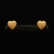 22k Seal Authentic Gold 0.6cm Wear Earrings Mother Gift Art Women Jewelry - £205.45 GBP