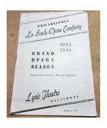 Philadelphia La Scala Opera 1945-46 Grand Opera Company Lyric Theater Ba... - £6.92 GBP
