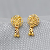 Small Stud Flower Earrings 20k Gold Stud Tops Women Earrings Baby Earrings Handm - £111.90 GBP