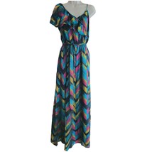 NEW One Shoulder Geometric Print Maxi Dress Size 8 - £22.38 GBP