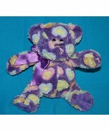 Animal Adventure Teddy Bear 9&quot; Valentines Day Hearts Bow Purple Plush So... - $219.46 MXN