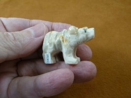 (Y-BEA-18) little white gray Bear cub carving stone SOAPSTONE PERU love ... - £6.80 GBP