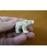 (Y-BEA-18) little white gray Bear cub carving stone SOAPSTONE PERU love ... - £6.73 GBP