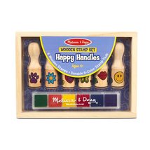 Melissa &amp; Doug Happy Handles Wooden Stamp Set: 6 Stamps and 6-Color Stam... - £11.78 GBP