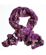 Ann Taylor LOFT Long Thin Floral and Splotchy Scarf Purple Navy Pink NWT - £17.21 GBP