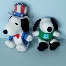 MetLife Peanuts Snoopy Charlie Brown Dog Plush Lot Of 2 Save Planet Uncl... - $19.79