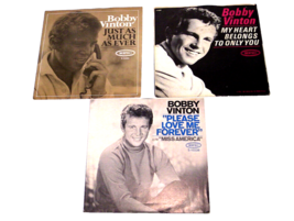 Bobby Vinton Lot of 3 Records - 45 RPM vinyl are VG+ w/picture sleeves. - $14.80