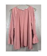 J. Jill Cold Shoulder Bell Sleeve Blouse Womens Boho Top Rose Pink Sz Sm... - $29.95