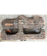 Antique 26&quot; Terra Cotta Driftwood Gas Fireplace Fire Log 1907 Strait &amp; R... - £443.79 GBP