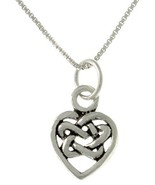 Jewelry Trends Celtic Knot Heart Small Charm Sterling Silver Necklace 18&quot; - $47.97 CAD