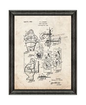 Santa Claus Bank Patent Print Old Look with Black Wood Frame - $24.95+