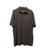 Under Armor Mens Polo Shirt Gray Short Sleeve Loose Heatgear Collar Logo XL - £13.24 GBP