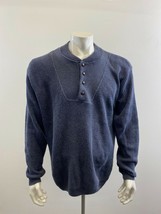 Northern Element Men&#39;s Vintage Henley Neck Sweater Size Medium Blue Long... - $150.53 MXN