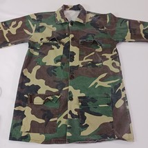 Men's Woodlands Camo Combat Field Shirt Jacket Long Sleeve Size Medium image 11