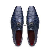 Lacio Genuine Caiman Crocodile Lace up Navy image 4