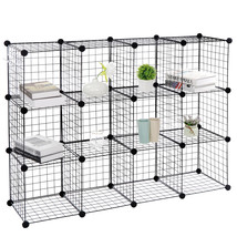 12 Cubes Storage Organizer Rack Shelving Metal Wire Shelves Storage Home Use - £56.74 GBP