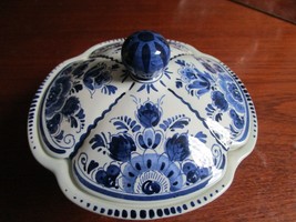 Delfts Blauw footed covered  bowl made in Holland ORIGINAL - £95.25 GBP