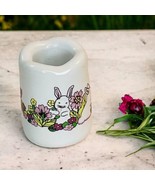 Vintage Russ Berrie Ceramic Candle Stick Holder - Flowers &amp; Chicks Easte... - £8.83 GBP